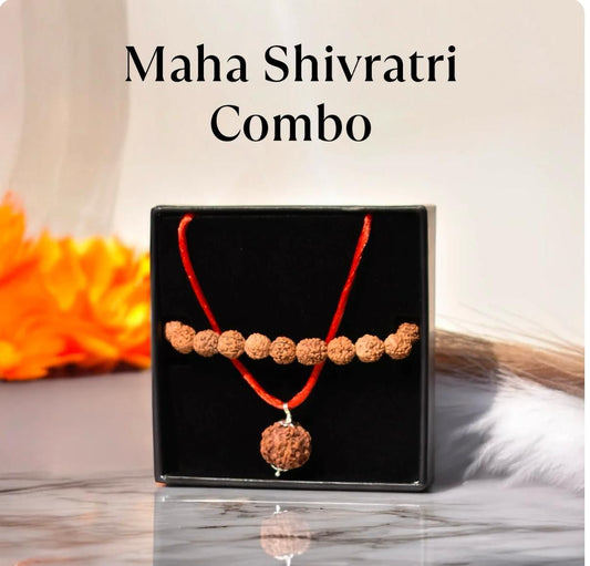 5 Mukhi Rudraksha Mala with 5 Mukhi Rudraksha Matching Bracelet