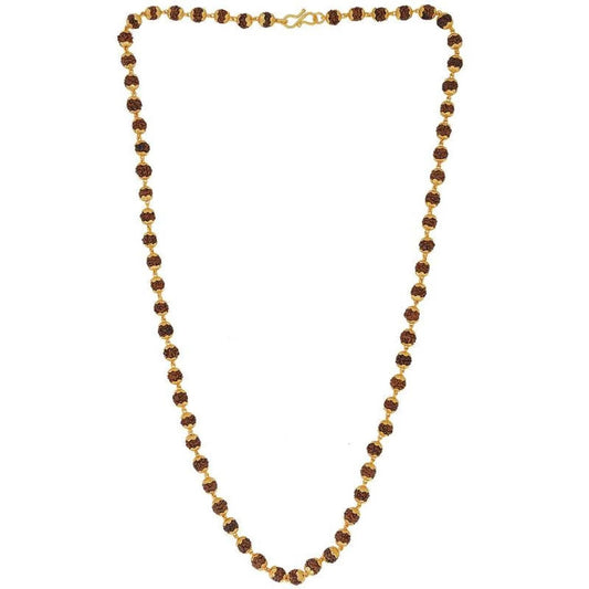 Gold-Plated Rudraksha Mala – Sacred Elegance, Divine Energy
